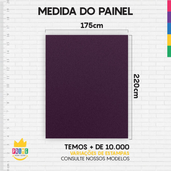 Painel de Festa Retangular 3D Roxo Uva casadinho 1,75m x 2,20 Cor Lisa Tecido - Image 4