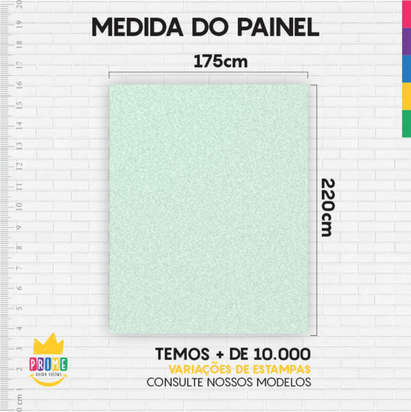 Painel de Festa Retangular 3D Verde Claro casadinho 1,75m x 2,20 Cor Lisa Tecido - Image 4
