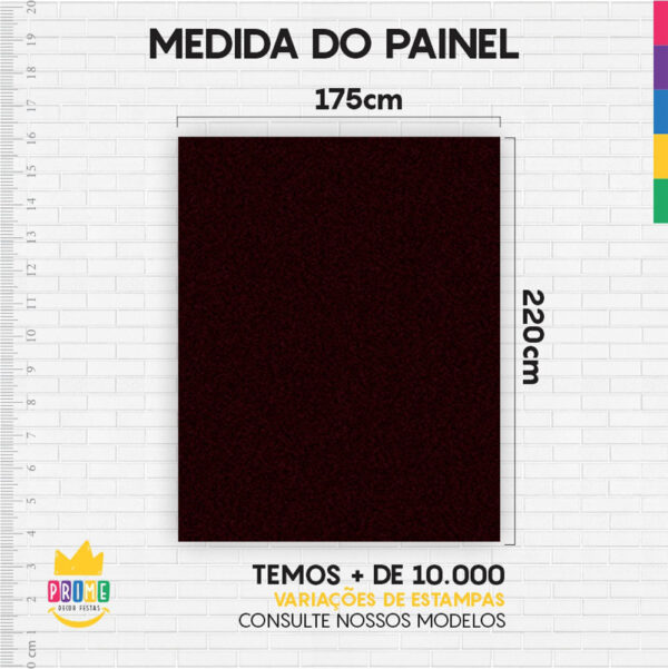 Painel de Festa Retangular 3D Vinho casadinho 1,75m x 2,20 Cor Lisa Tecido - Image 4