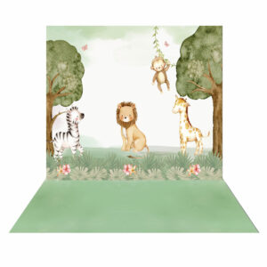 Fundo Fotográfico Cenário Safari Aquarela em Tecido 2,20m x1,50m F599