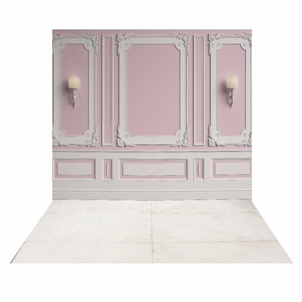 Fundo Fotográfico Cenário Boiserie Rosa BB 2,2m x 1,5m F949
