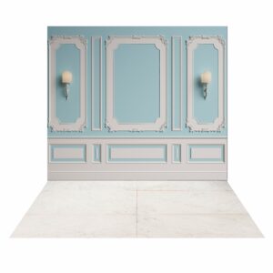 Fundo Fotográfico Cenário Boiserie Azul BB 2,2m x 1,5m F948