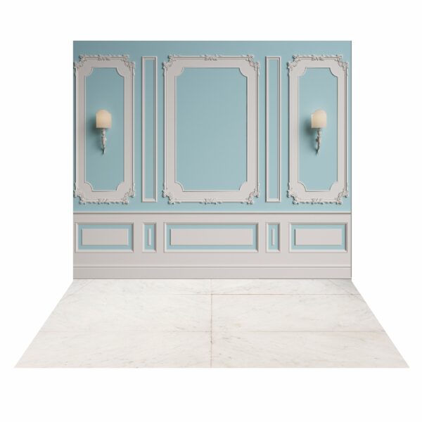 Fundo Fotográfico Cenário Boiserie Azul BB 2,2m x 1,5m F948