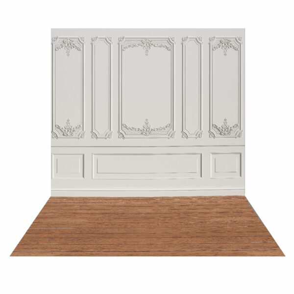 Fundo Fotográfico Cenário Boiserie Off White 2,2m x 1,5m F952