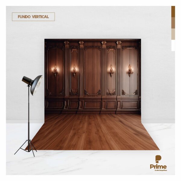 Fundo Fotográfico Cenário Boiserie Marrom 2,2m x 1,5m F956 - Image 3