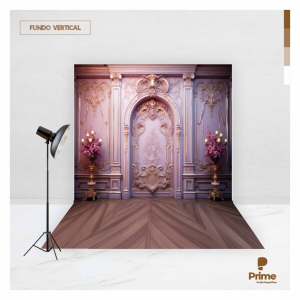 Fundo Fotográfico Cenário Boiserie Rosa Floral  2,2m x 1,5m F957 - Image 3