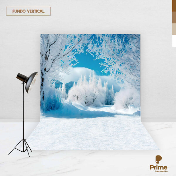Fundo Fotográfico Cenário Floresta Neve Pintura em Tecido 2,20m x1,50m F583 - Image 2