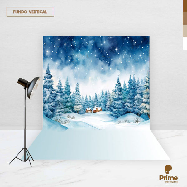 Fundo Fotográfico Cenário Floresta Neve Pintura em Tecido 2,20m x1,50m F582 - Image 2