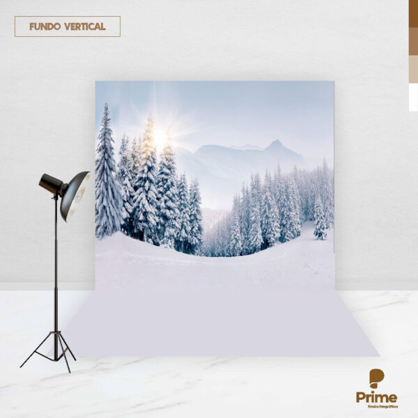 Fundo Fotográfico Cenário Floresta Neve  em Tecido 2,20m x1,50m F581 - Image 2