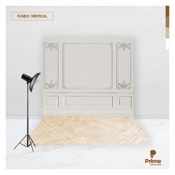 Fundo Fotográfico Cenário Boiserie Branco Gelo 2,2m x 1,5m F951 - Image 3