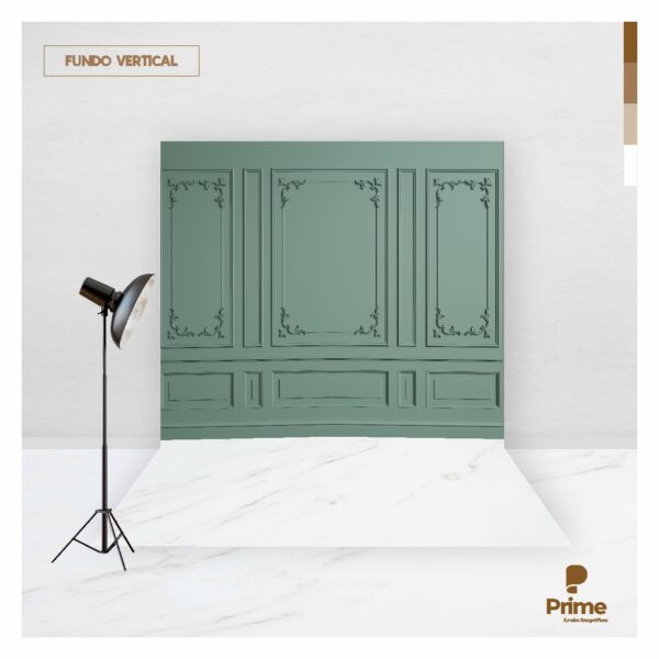 Fundo Fotográfico Cenário Boiserie Verde Oliva 2,2m x 1,5m F950 - Image 5