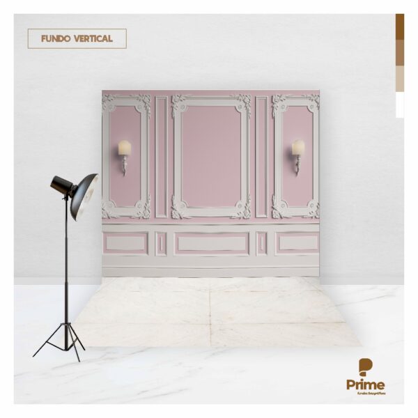 Fundo Fotográfico Cenário Boiserie Rosa BB 2,2m x 1,5m F949 - Image 3