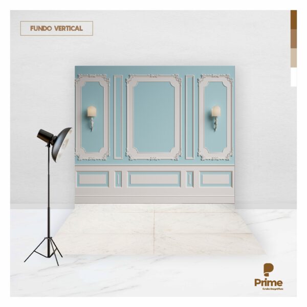 Fundo Fotográfico Cenário Boiserie Azul BB 2,2m x 1,5m F948 - Image 3