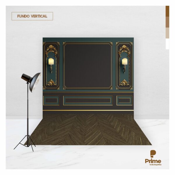 Fundo Fotográfico Cenário Boiserie Verde Musgo 2,2m x 1,5m F947 - Image 3