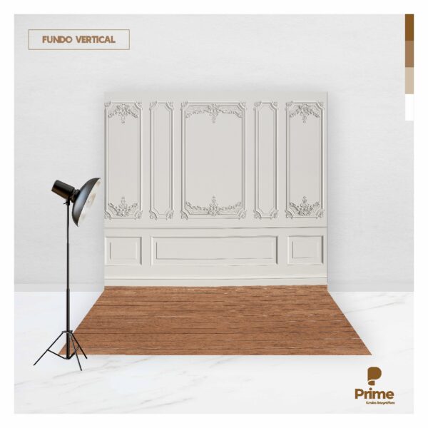 Fundo Fotográfico Cenário Boiserie Off White 2,2m x 1,5m F952 - Image 3