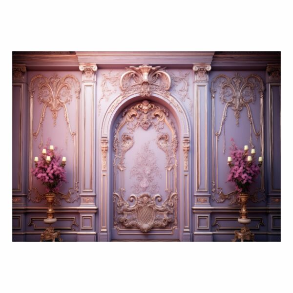 Fundo Fotográfico Cenário Boiserie Rosa Floral  2,2m x 1,5m F957 - Image 4