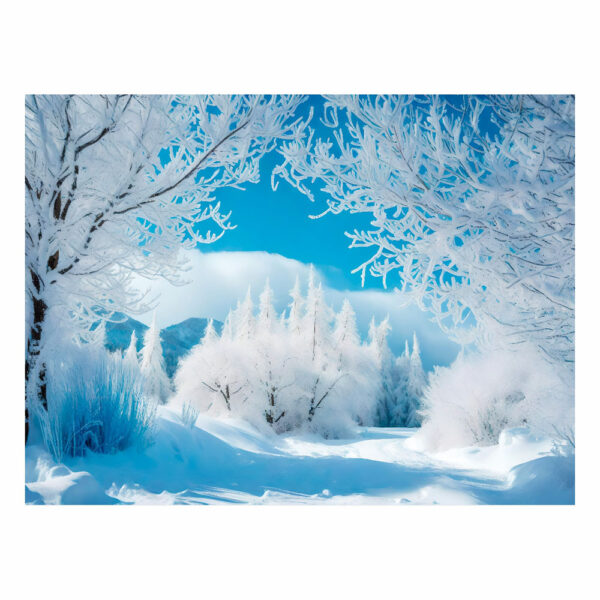 Fundo Fotográfico Cenário Floresta Neve Pintura em Tecido 2,20m x1,50m F583 - Image 3