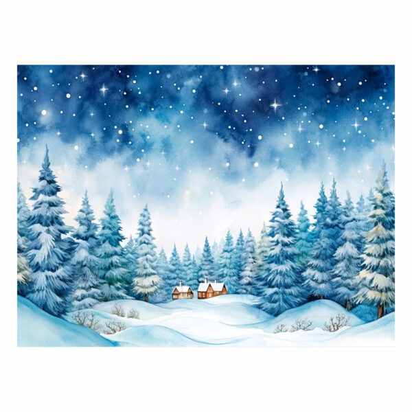Fundo Fotográfico Cenário Floresta Neve Pintura em Tecido 2,20m x1,50m F582 - Image 3