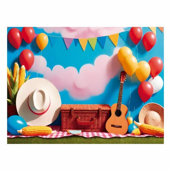 Fundo Fotográfico Cenário  Festa Junina Tecido 2,20m x 1,50m F925 - Image 4