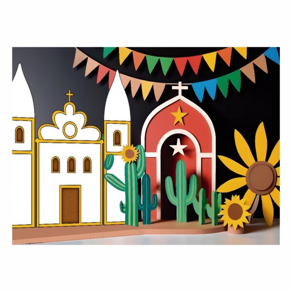 Fundo Fotográfico Cenário Festa Junina Tecido 2,20m x 1,50m F936 - Image 4