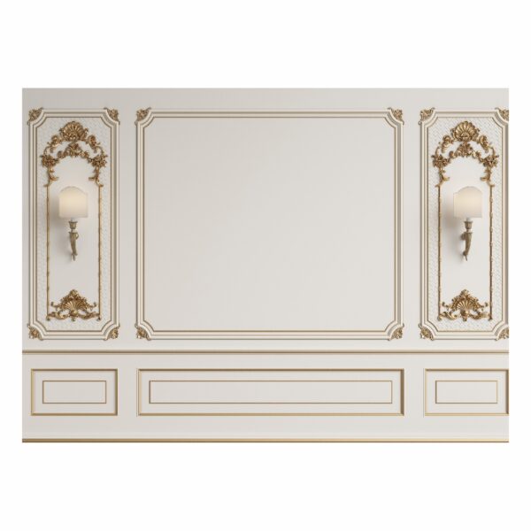 Fundo Fotográfico Cenário Boiserie BrancoDR 2,2m x 1,5m F946 - Image 4
