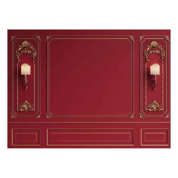 Fundo Fotográfico Cenário Boiserie Vermelho 2,2m x 1,5m F945 - Image 4