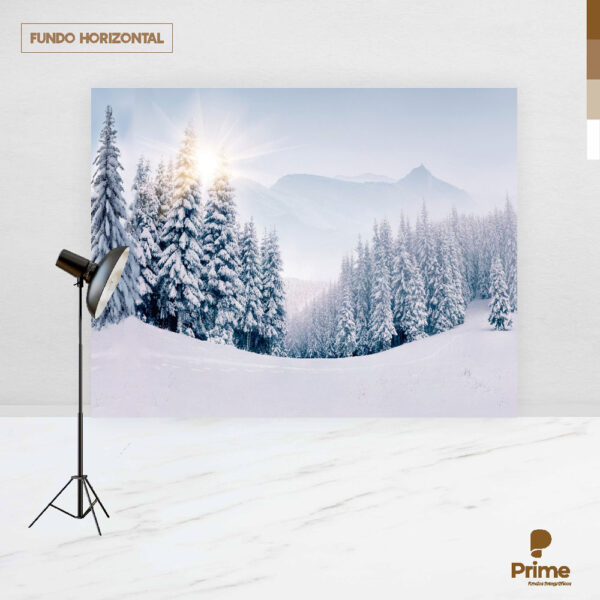 Fundo Fotográfico Cenário Floresta Neve  em Tecido 2,20m x1,50m F581 - Image 4
