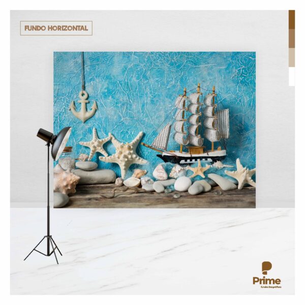 Fundo Fotográfico Cenário Navio com Estrelas do Mar Tecido 2,20m x 1,50m F631 - Image 4