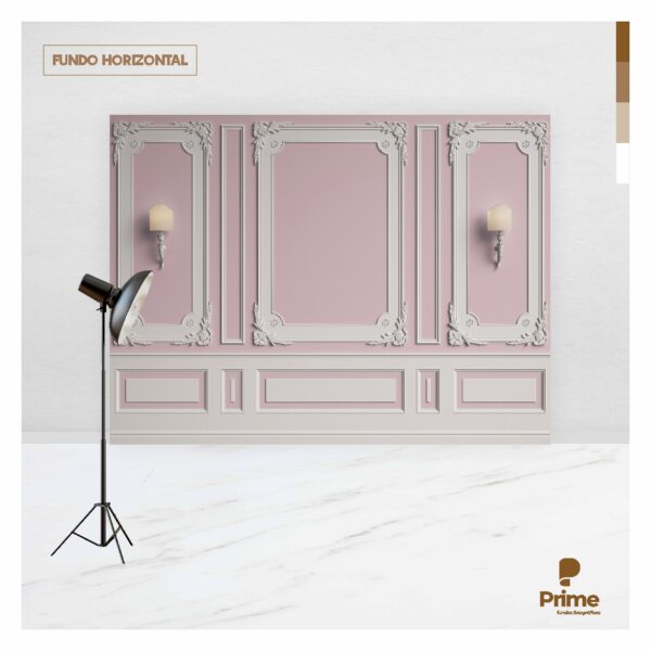 Fundo Fotográfico Cenário Boiserie Rosa BB 2,2m x 1,5m F949 - Image 5