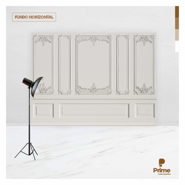 Fundo Fotográfico Cenário Boiserie Off White 2,2m x 1,5m F952 - Image 5