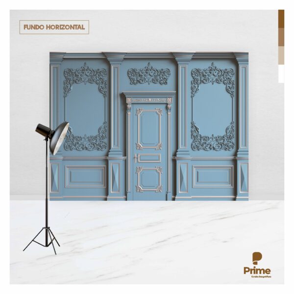 Fundo Fotográfico Cenário Boiserie Azul 2,2m x 1,5m F953 - Image 3