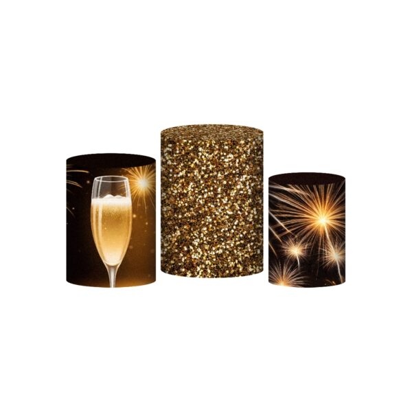 Trio Capa Cilindro Happy Birthday 3D Em Tecido Com Elástico HB01