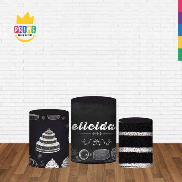 Trio Capa Cilindro Happy Birthday 3D Em Tecido Com Elástico HB02 - Image 2