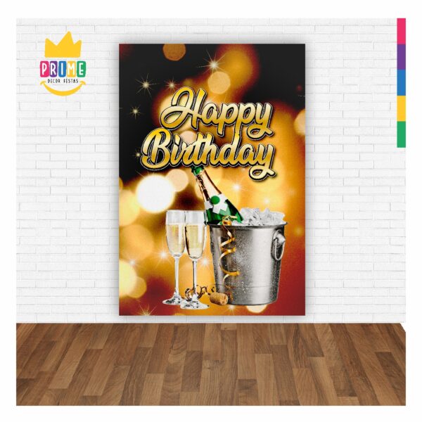 Painel Festa Happy Birthday 3D Lateral para Casadinho 1,50m x 2,20m HB01 - Image 2