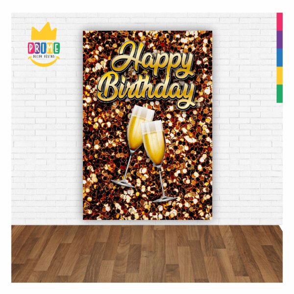 Painel Festa Happy Birthday 3D Lateral para Casadinho 1,50m x 2,20m HB03 - Image 2
