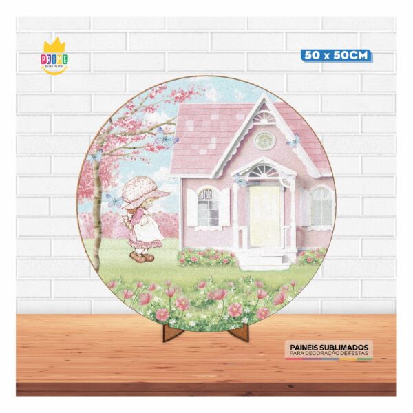 Painel Redondo 3D Camponesa 50cm X 50cm Com Suporte MDF - Image 3