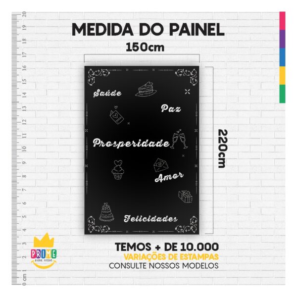Kit Casado Happy Birthday Painel Redondo Trio  Cilindro Retangular Vertical Em Tecido HB02 - Image 4