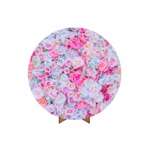 Painel Redondo Dia das Mães Tecido 50cm X 50cm Com Suporte MDF DM-14