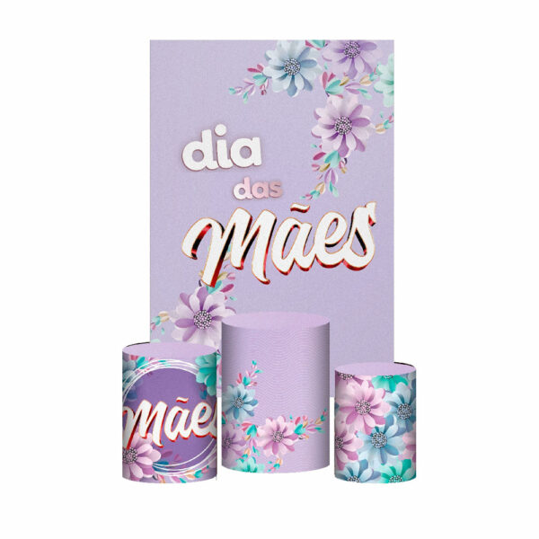 Kit Casado Dia das Mães Trio Capa Cilindro Retangular Tecido DM08