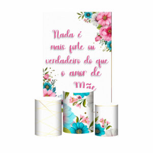 Kit Casado Dia das Mães Trio Capa Cilindro Retangular Tecido DM10