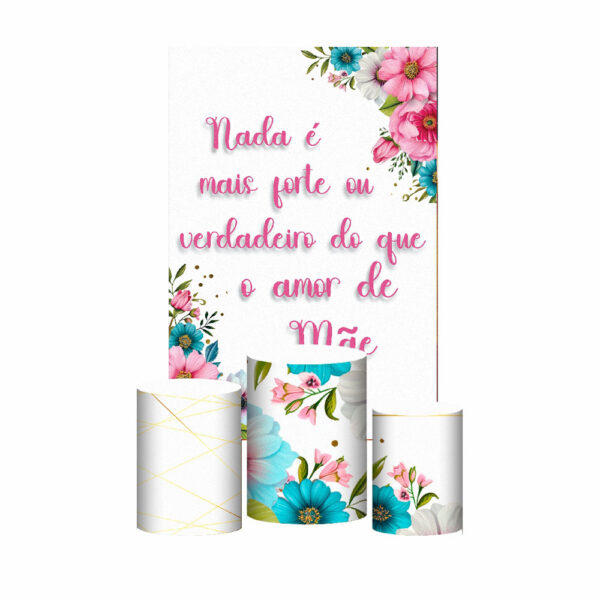 Kit Casado Dia das Mães Trio Capa Cilindro Retangular Tecido DM10