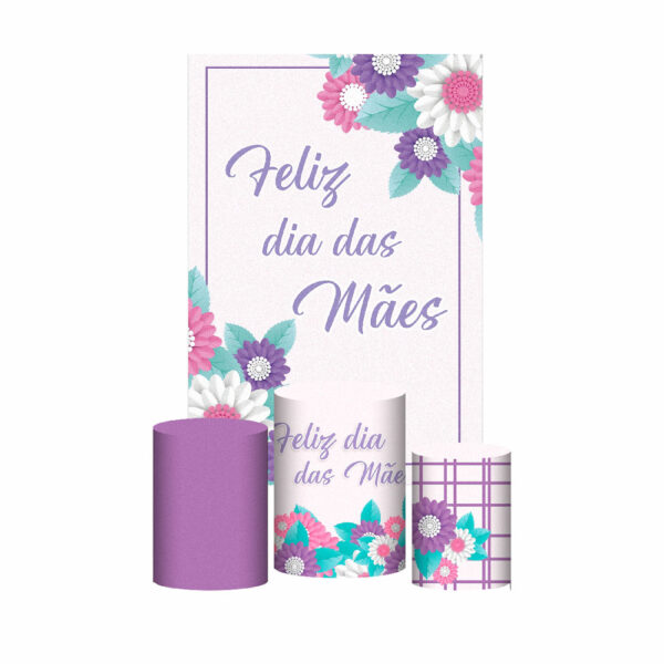 Kit Casado Dia das Mães Trio Capa Cilindro Retangular Tecido DM11