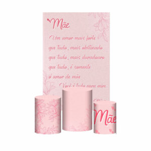 Kit Casado Dia das Mães Trio Capa Cilindro Retangular Tecido DM12