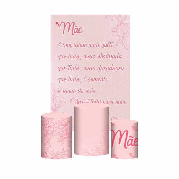 Kit Casado Dia das Mães Trio Capa Cilindro Retangular Tecido DM12