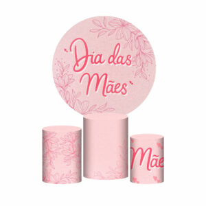 Trio Capa Cilindro + Painel Redondo Dia das Mães 1,50m Veste Fácil DM13
