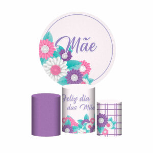 Trio Capa Cilindro + Painel Redondo Dia das Mães 1,50m Veste Fácil DM12