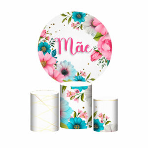 Trio Capa Cilindro + Painel Redondo Dia das Mães 1,50m Veste Fácil DM11