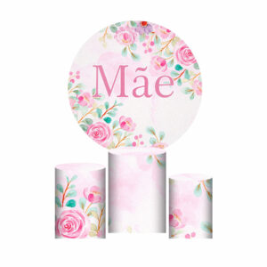 Trio Capa Cilindro + Painel Redondo Dia das Mães 1,50m Veste Fácil DM7