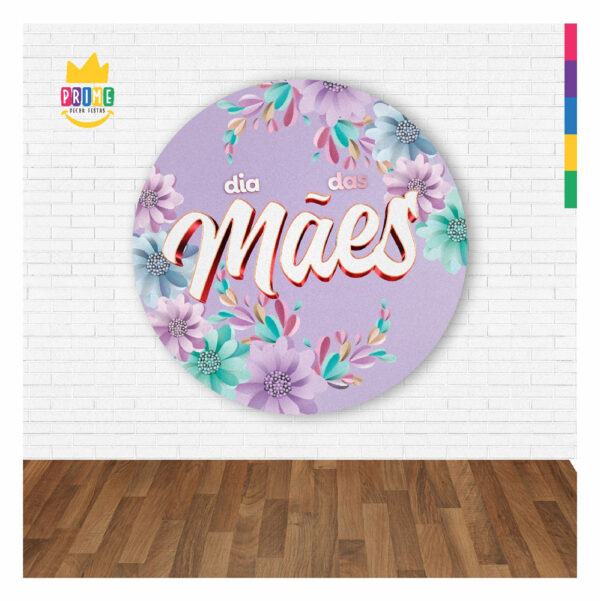 Painel Redondo 3D Dia das Mães Abre Fácil 1,50m X 1,50m DM-8 - Image 2