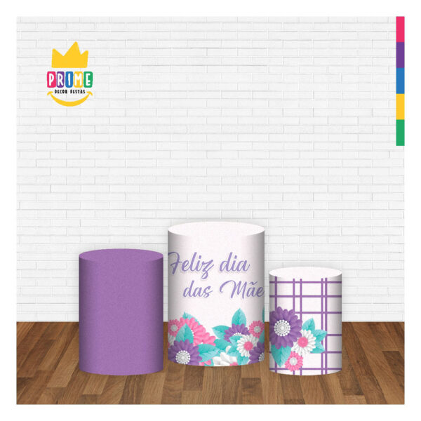 Trio Capa Cilindro Dia das Mães 3D Em Tecido Com Elástico DM-11 - Image 2